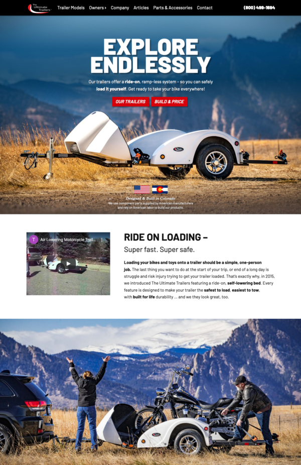 Website Design for a local Arvada Trailer Company