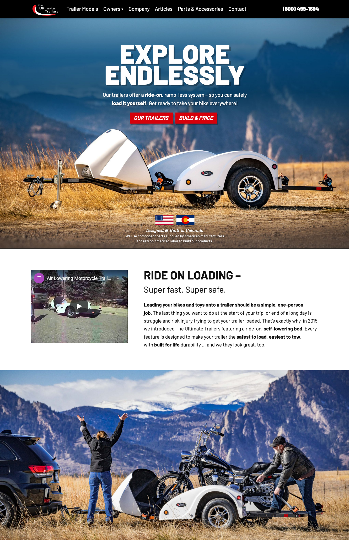 Colorado Car and Motorcycle Trailer Company Website Design