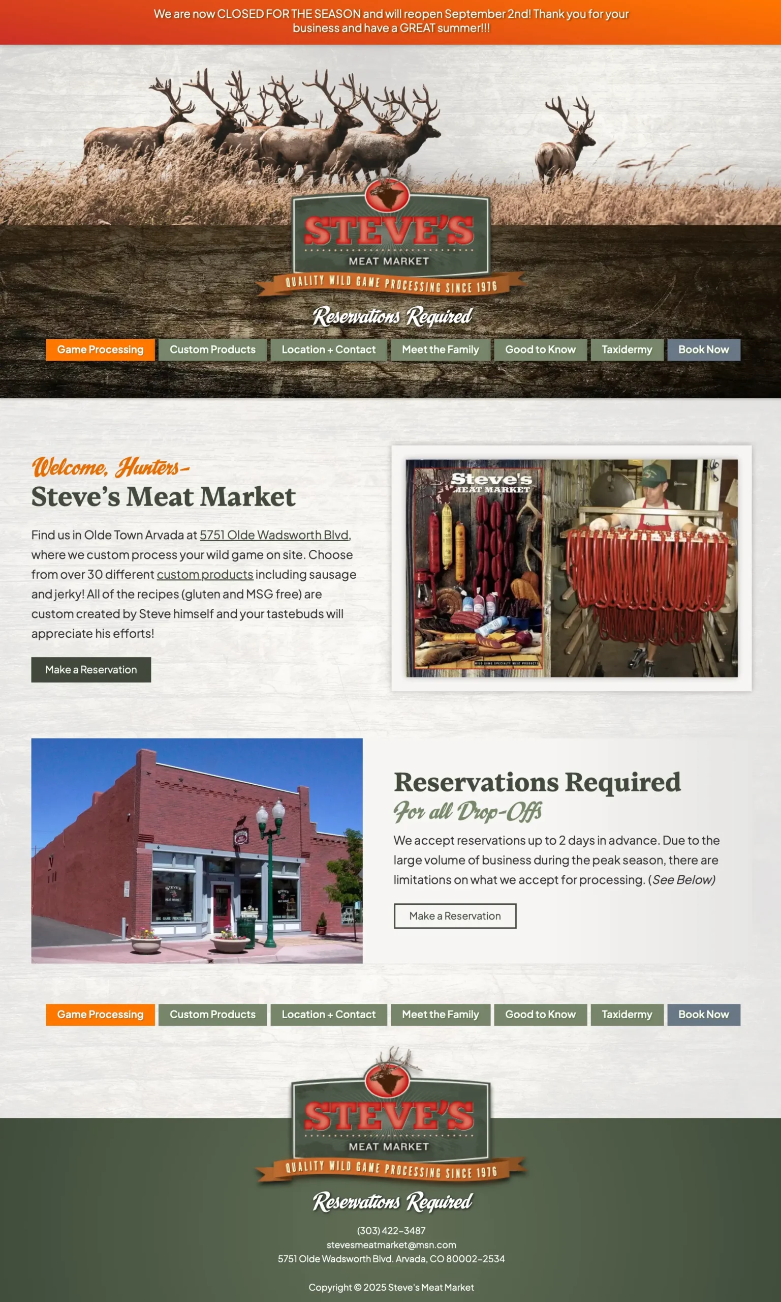 meat processing butcher website design